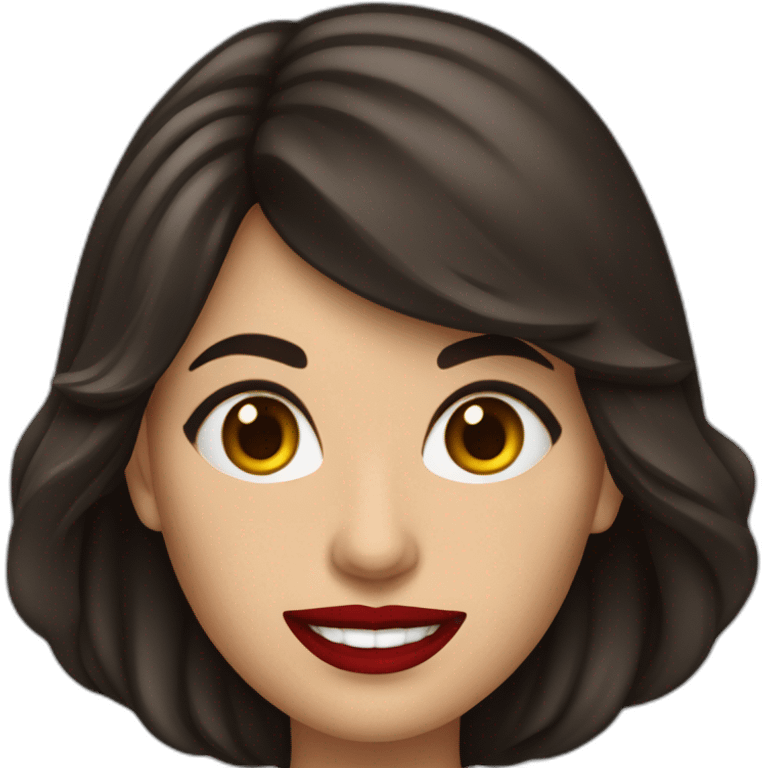 femme brune déguisée en dracula avec corps emoji