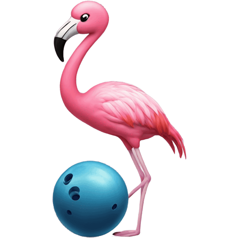 Flamingo bowling emoji