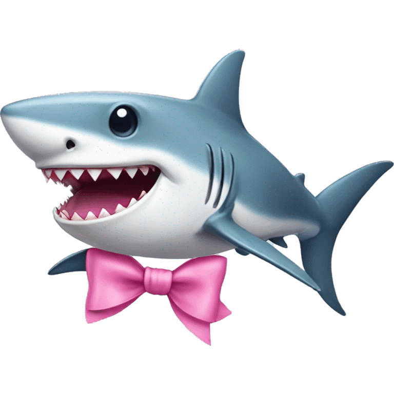 Cute shark with a pink bow emoji