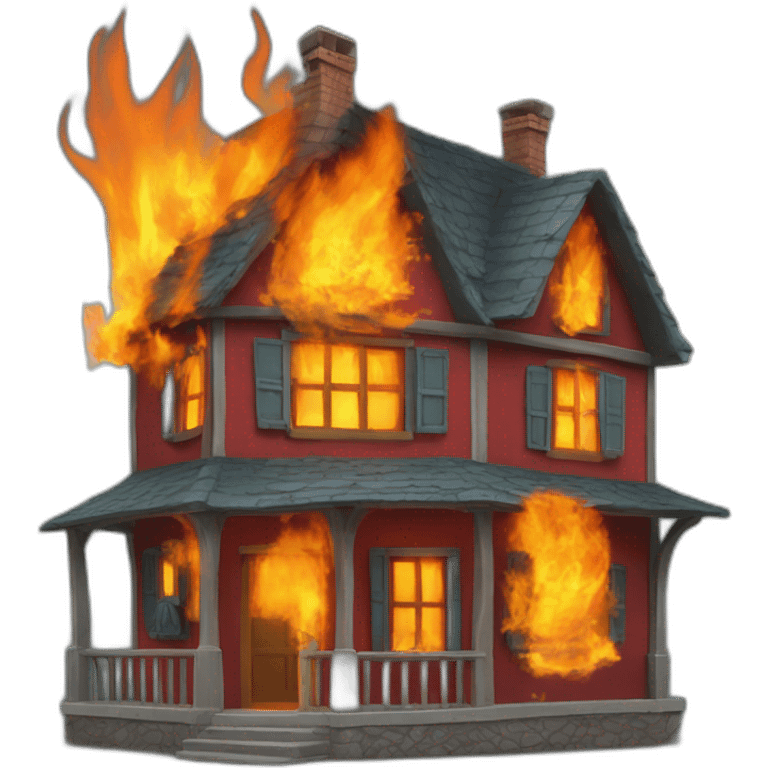 une maison en feu emoji