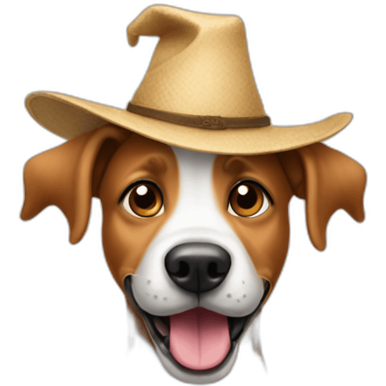 Happy dog with a hat and pointy ears emoji