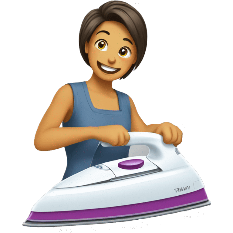 ironing happy emoji