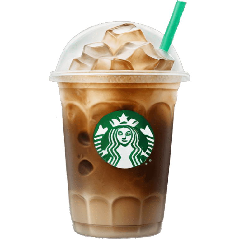 Starbuck ice coffee with ice cubes emoji