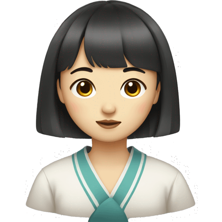 korean girl with bangs emoji