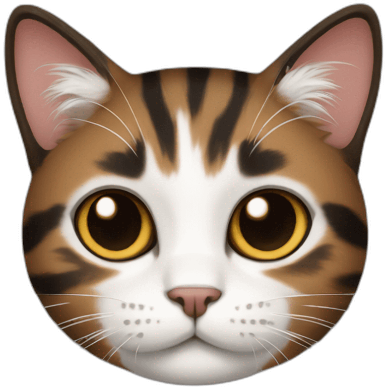 cat with brown white and black fur emoji