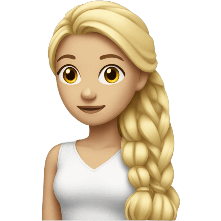 Blonde long side ponytail girl emoji