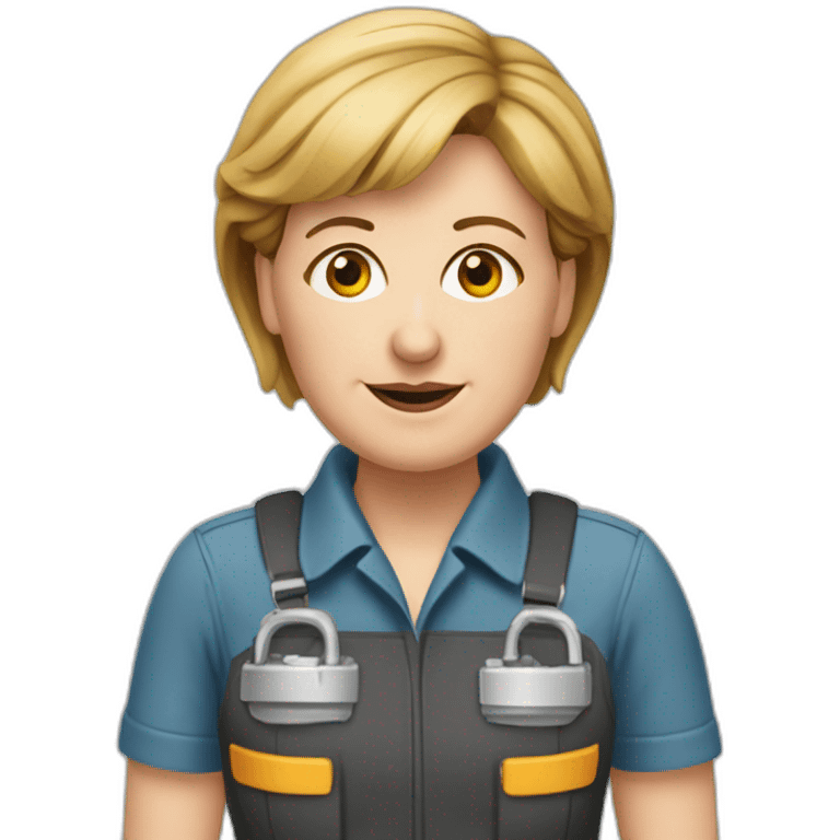 Angela Merkel as a car mechanic emoji