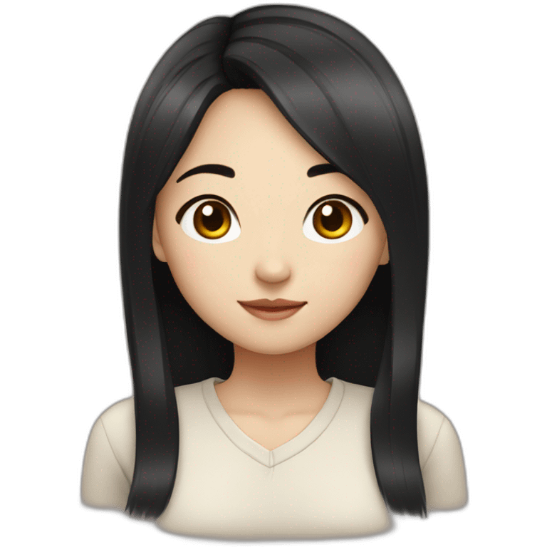 cute asian girl with black hair emoji