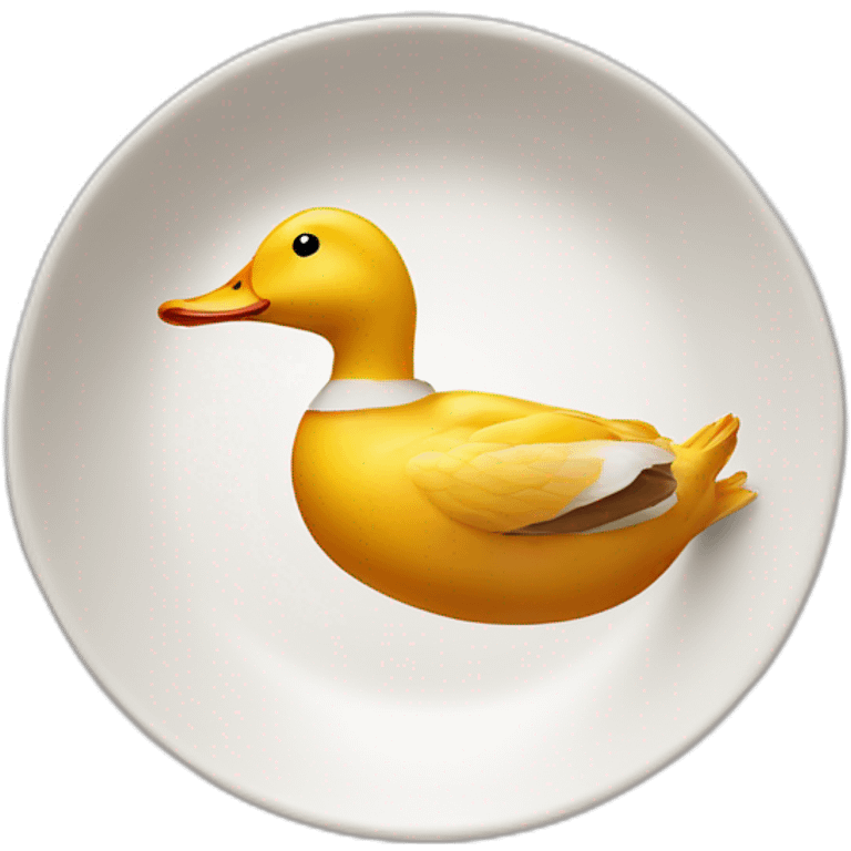 Cooked duck is flying on a dish emoji