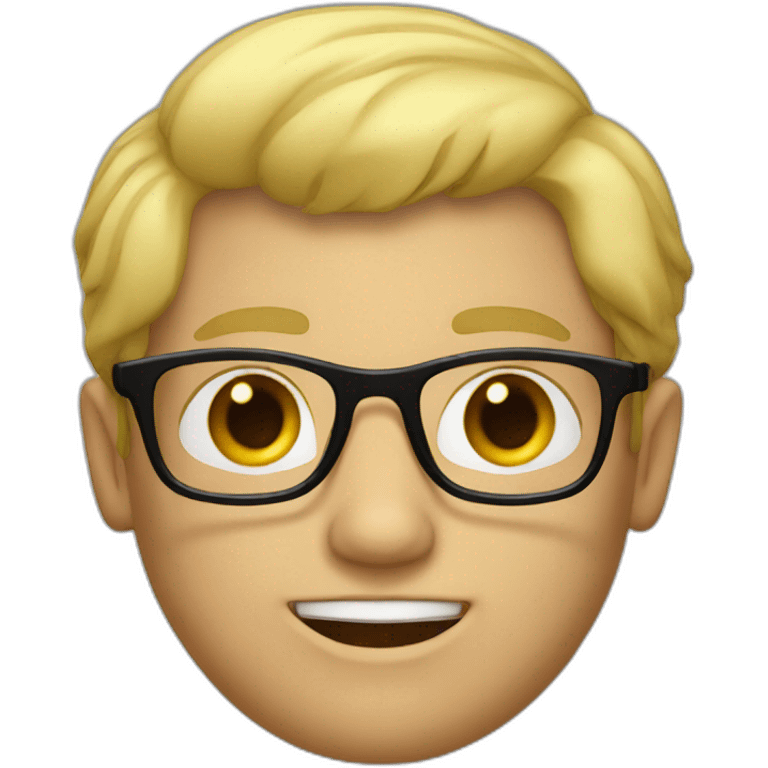 a man with blond hair with black glasses emoji