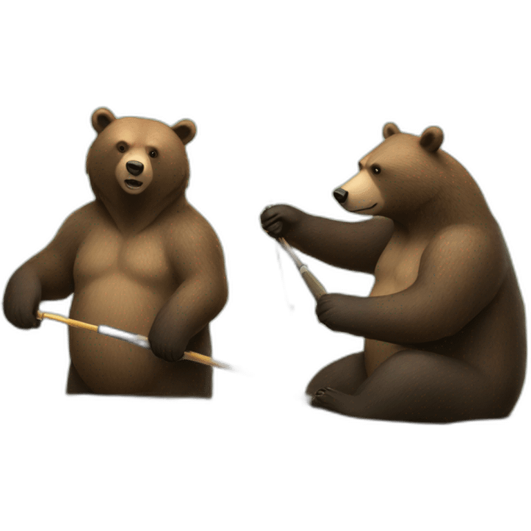 Male-bear-and-female-bear-are-fishing emoji