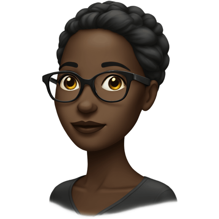 beautiful dark-skinned girl with glasses  emoji