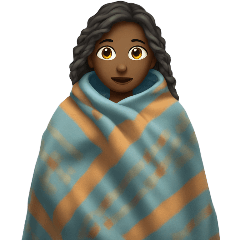 girl covered by blanket emoji