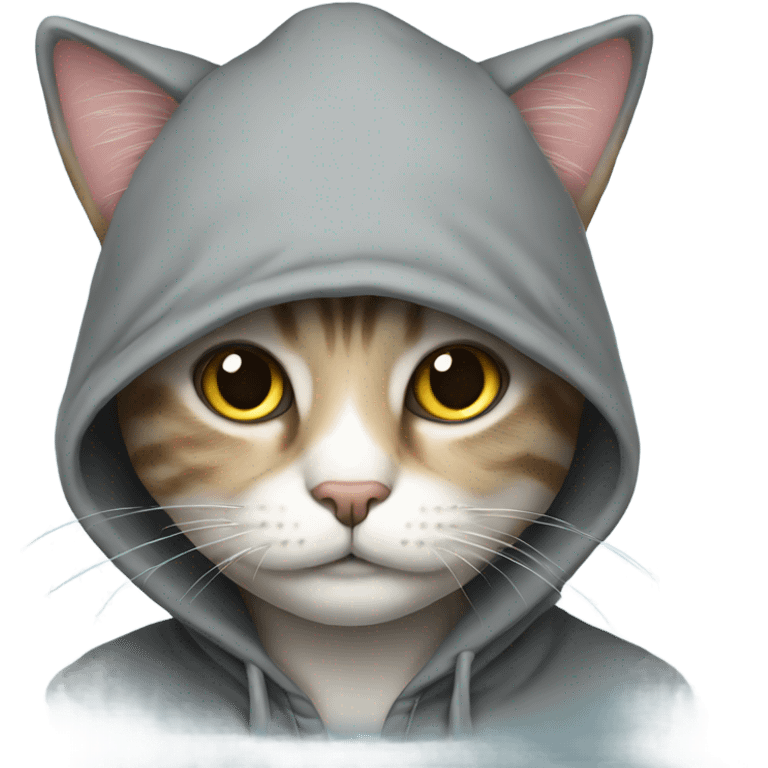 cat with hoodie and hat
 emoji