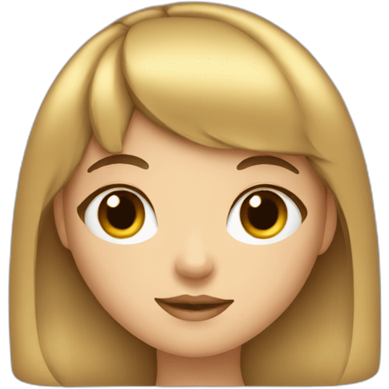 Girl with bangs and round face emoji