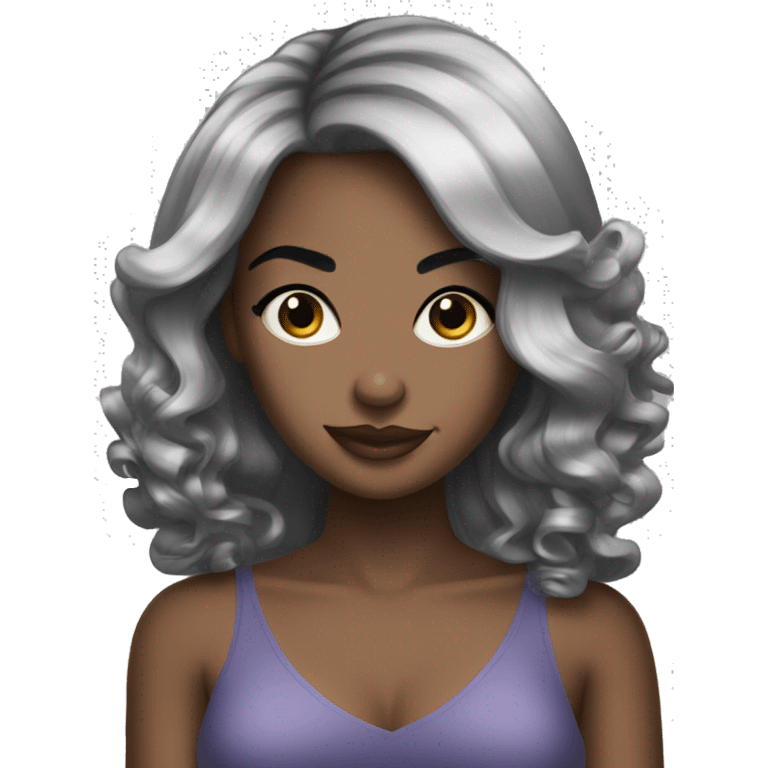 Glamour black hair girl emoji