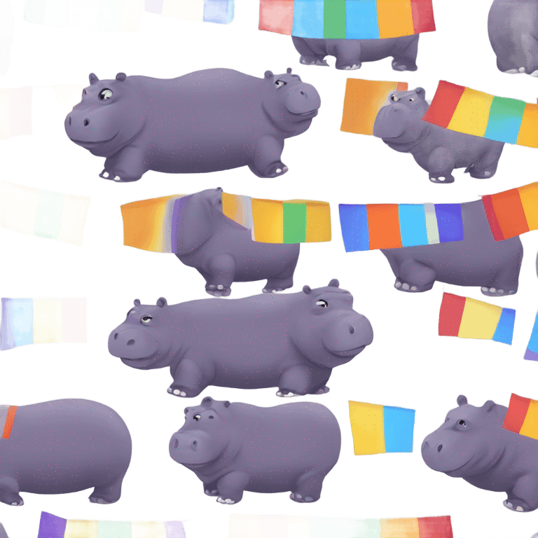 fat hippo the colors of the lesbian flag emoji