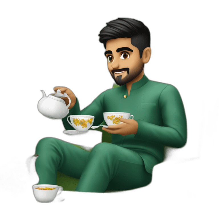 Babar Azam taking tea emoji