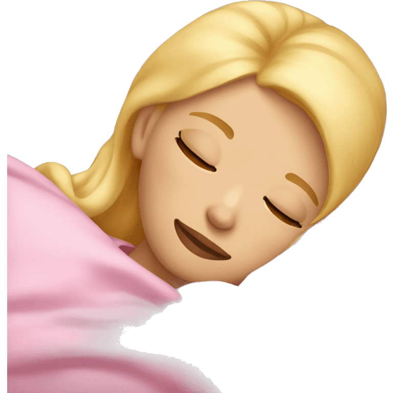 girl sleeping pink sheets blonde hair  emoji