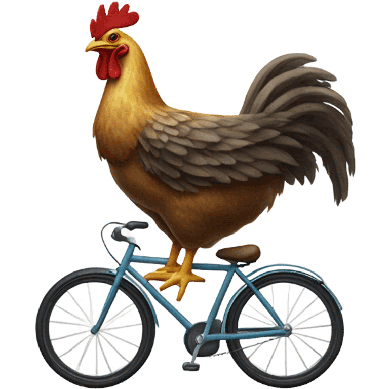 Chicken riding bike emoji