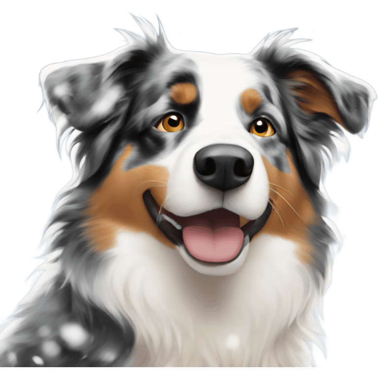 Australian shepherd in the snow emoji