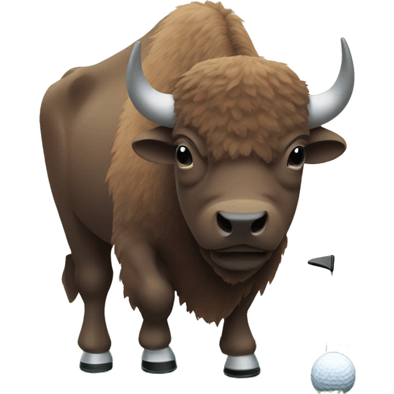 Bison playing golf emoji