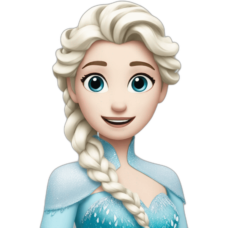 elsa with a smiley face emoji