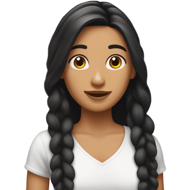 Chica morena con el cabello largo  emoji