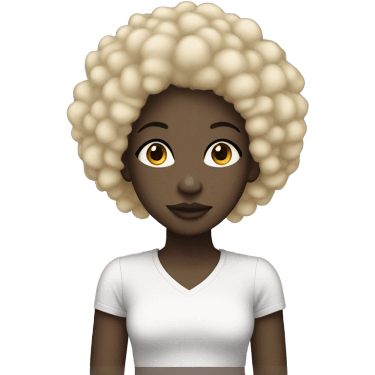 very light skin girl gurl with a  black afro emoji