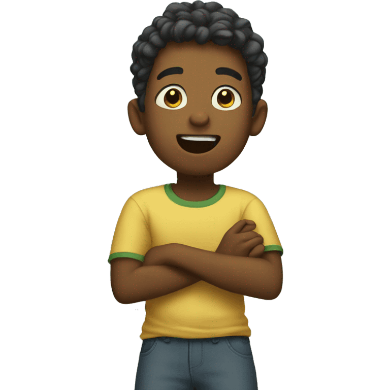 Boy telling story emoji