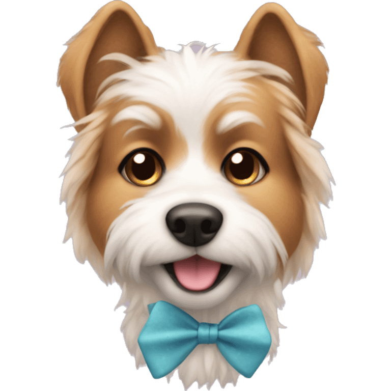 furry dog with bow  emoji