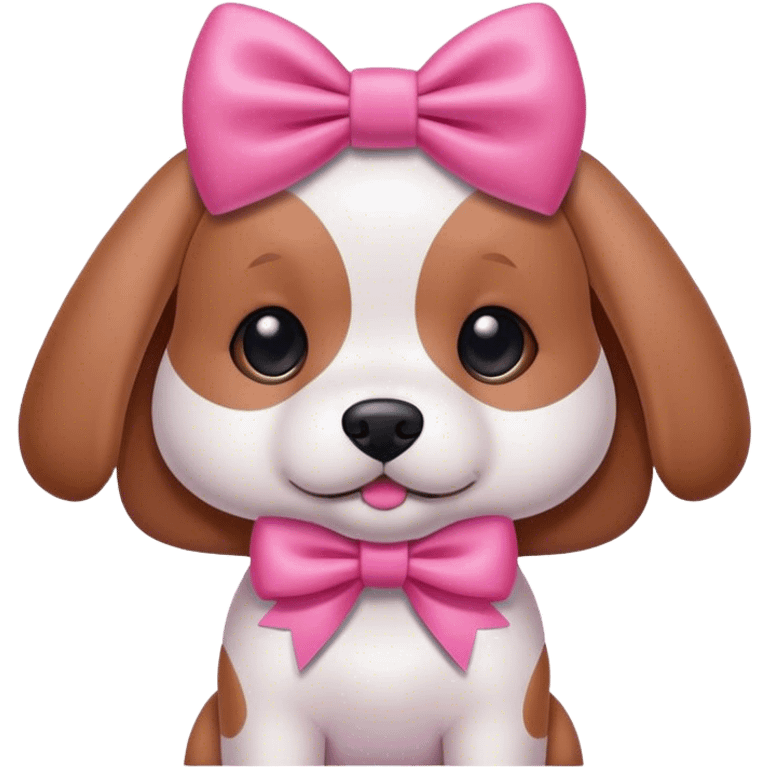 Dog with a pink bow emoji