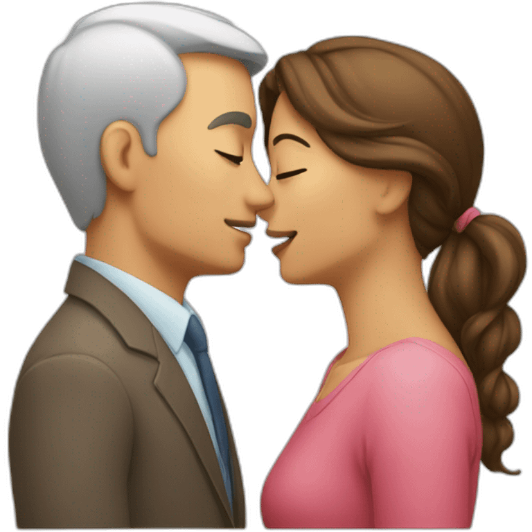 A man and a woman kissing each other emoji