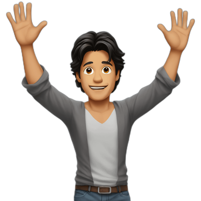 Shahrukh Khan pose with open arms emoji