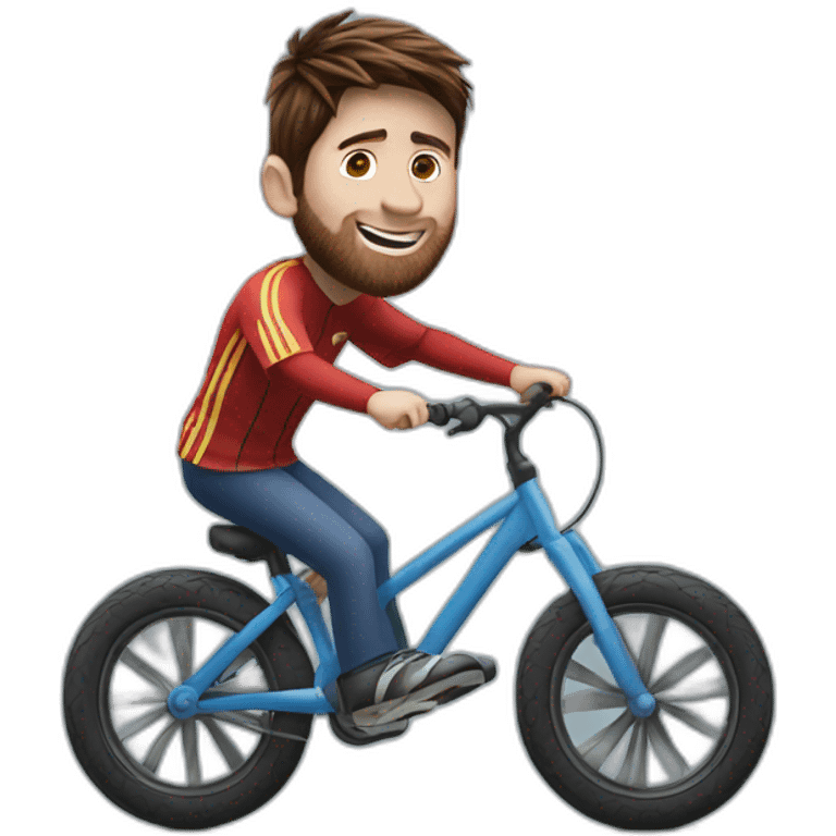 messi riding a kid's bike emoji