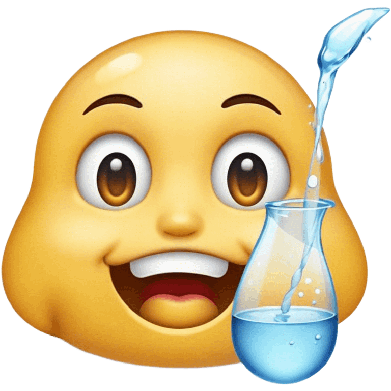 Emoji with water coming out mouth drooling emoji