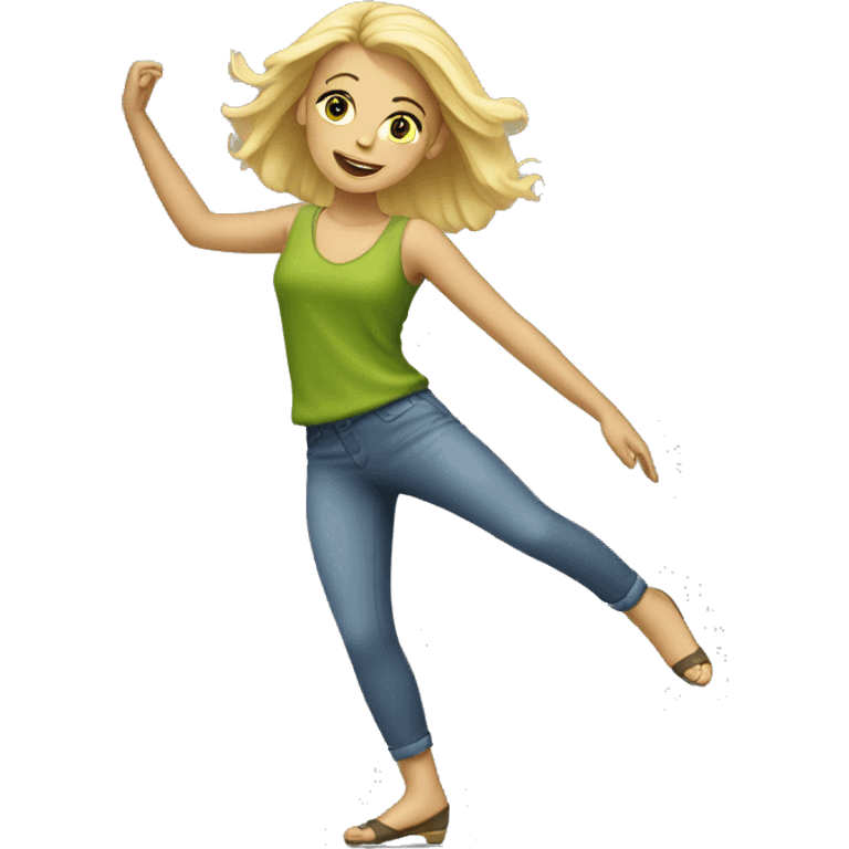 Blonde girl dancing  emoji