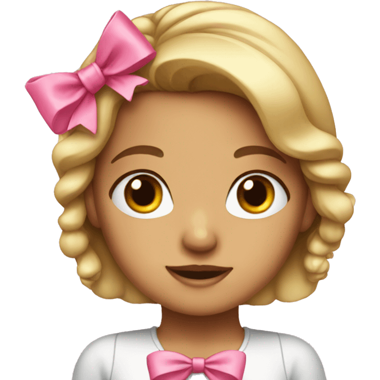 Girl with a pink bow emoji