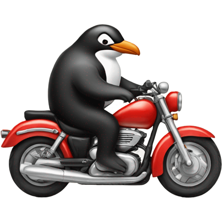 Penguin On Motorcycle  emoji