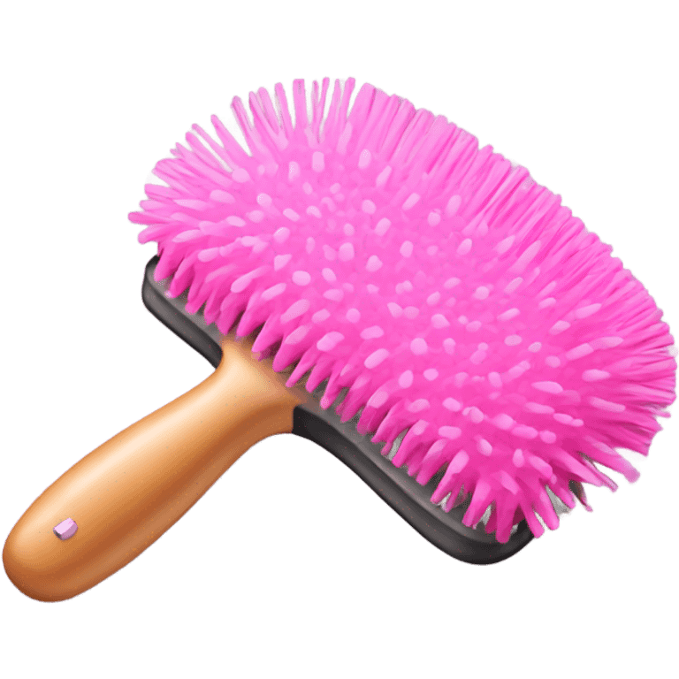 Pink hairbrush emoji