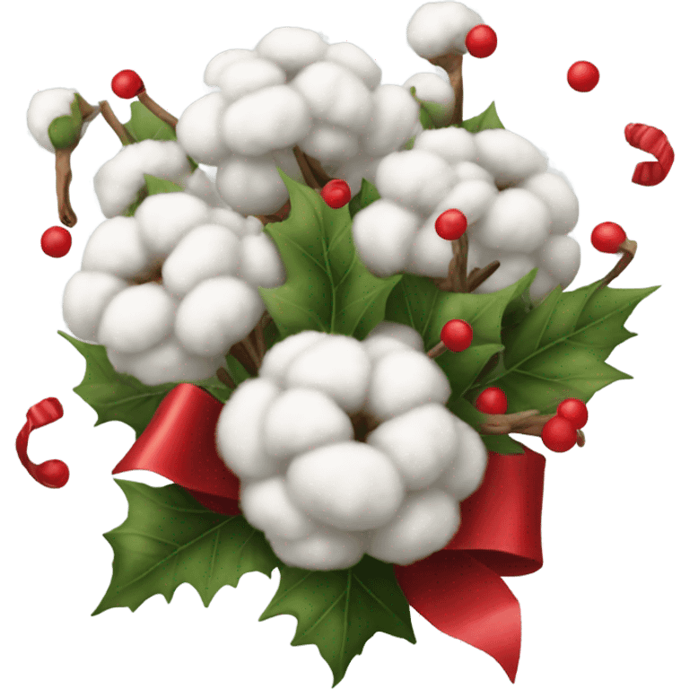 Realistic cristmas bouquet with Cotton emoji