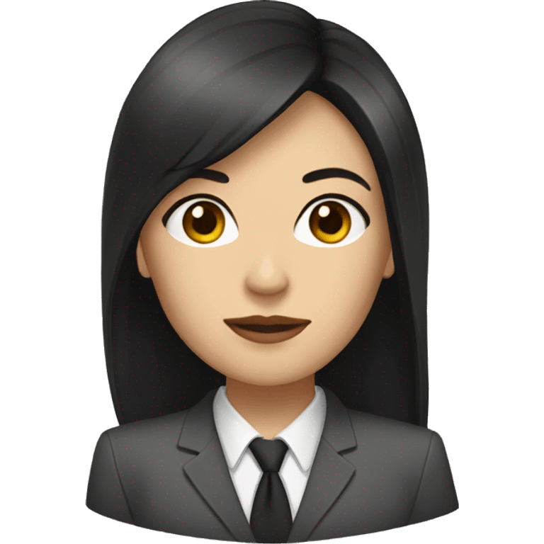 Female defense attorney with long black hair with brown suit emoji