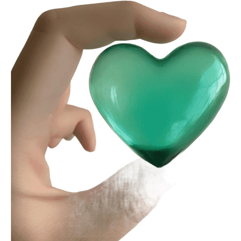 Sea green glass heart emoji