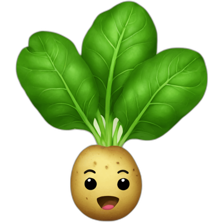 A spinach and a potato singing together emoji