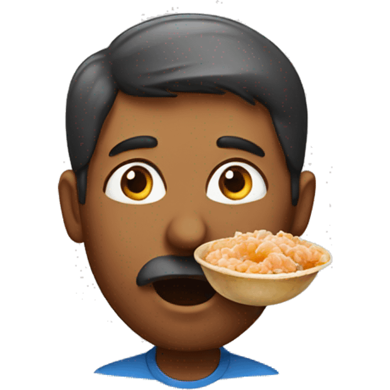 a man eating a halwa emoji