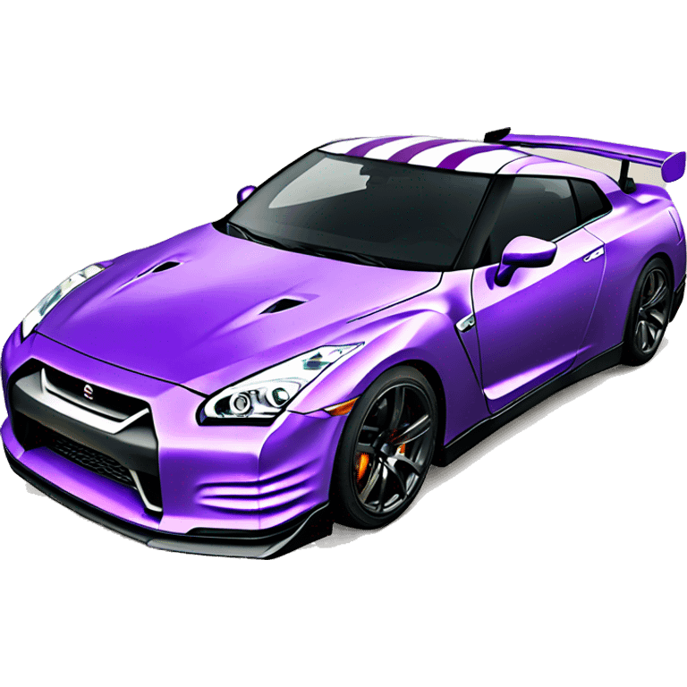 nissan r35 gtr with purple stripes emoji