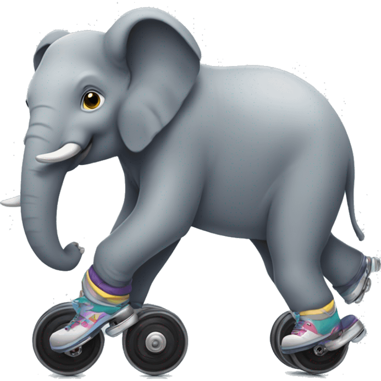 Elephant wearing roller skates emoji