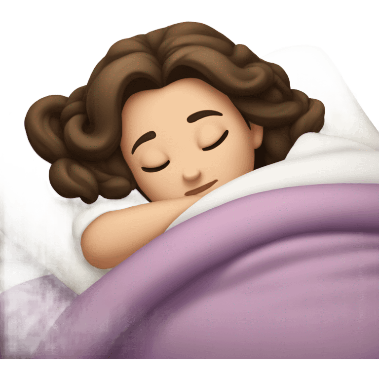 Sleeping brunette beauty princess Disney, bed, white skin emoji