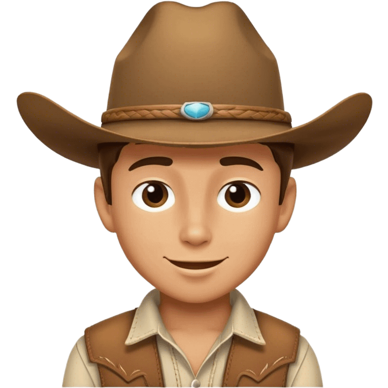 Winking boy in cowboy hat emoji