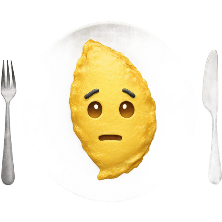 omelette on a white plate emoji